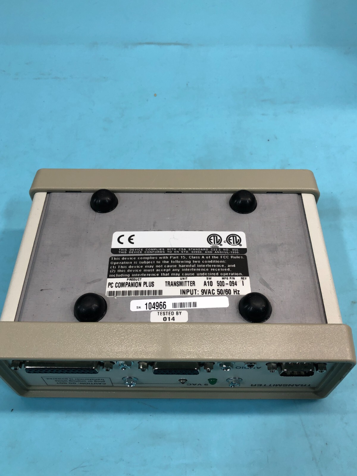 Cybex 500-094 PC Companion Plus Transmitter, A10, 9VAC, 50/60Hz, PCIE-0, 151753