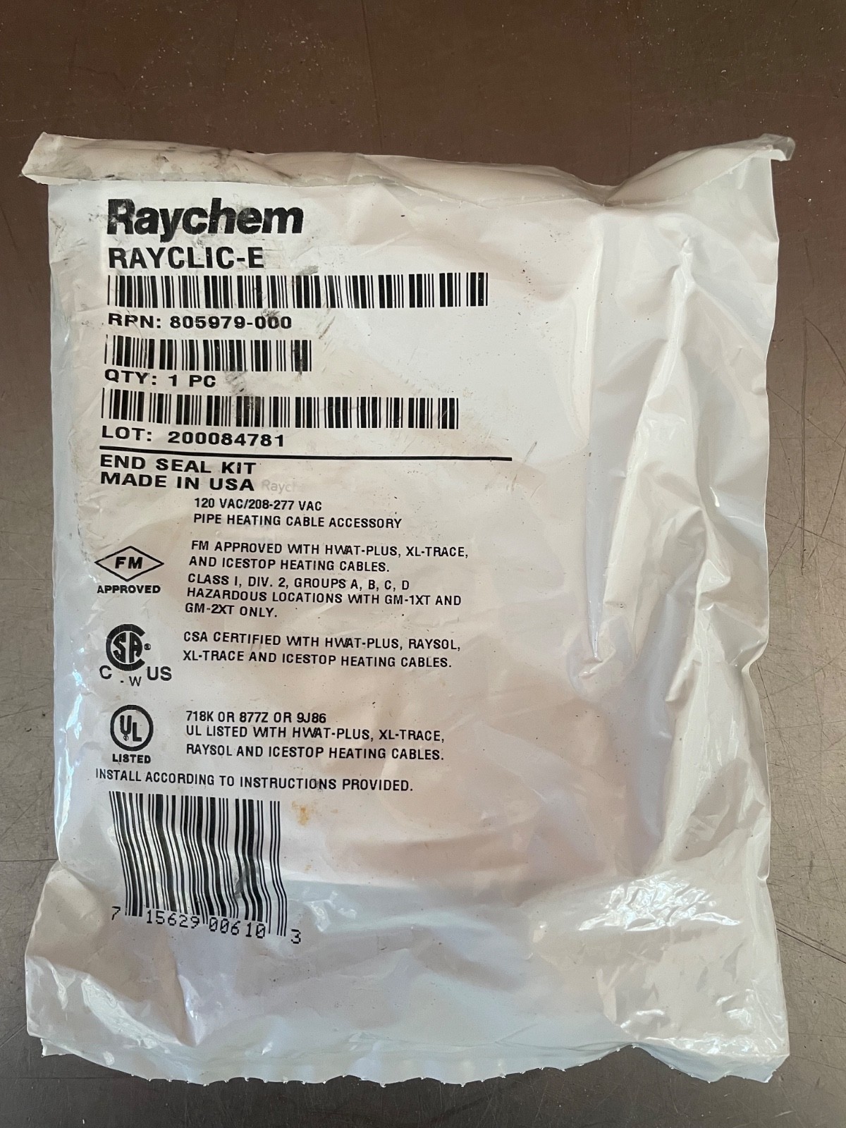 Pentair Raychem 805979-000 Rayclic-E End Seal Kit