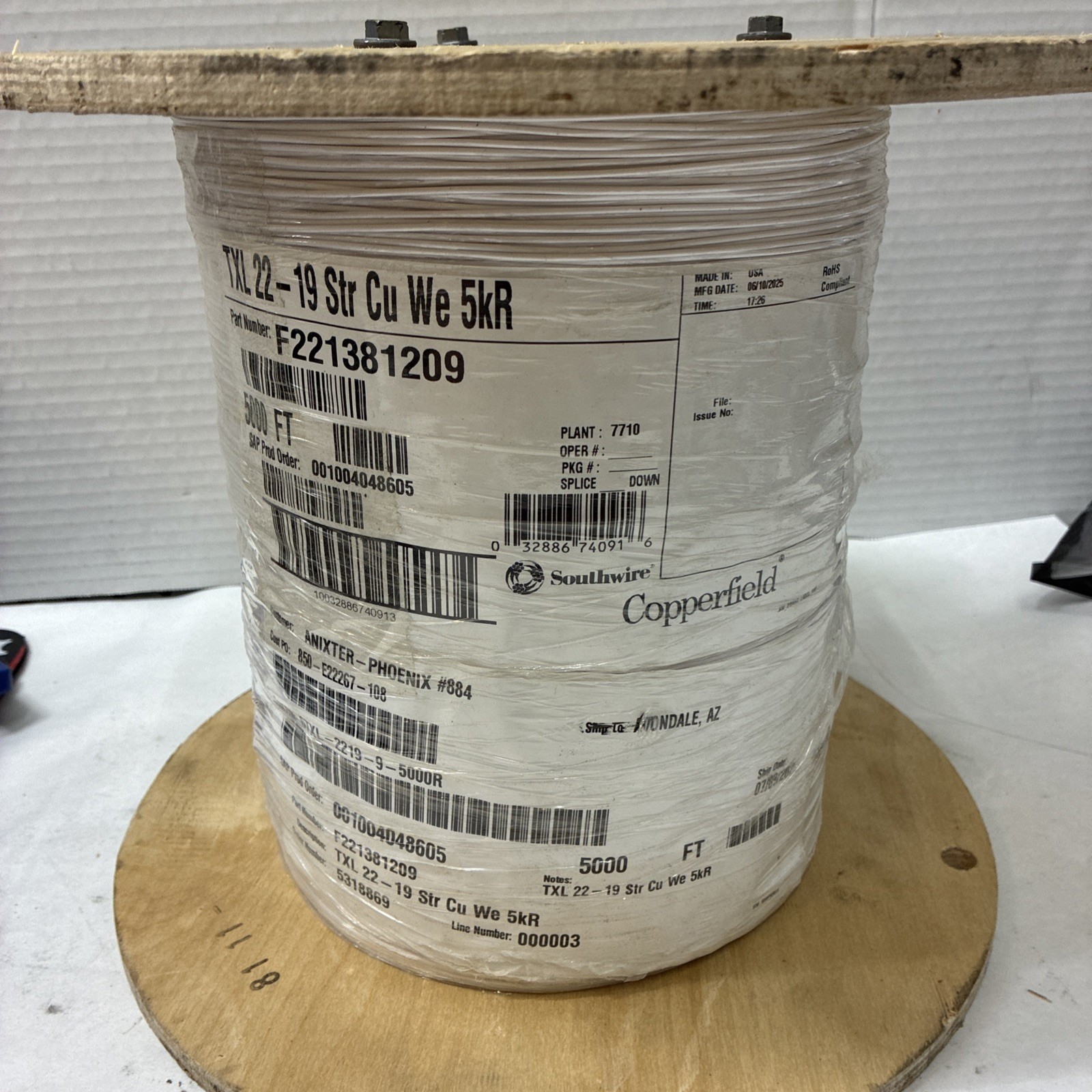 Southwire/Copperfield TXL 22-19 Str Cu We 5kR (5000ft)