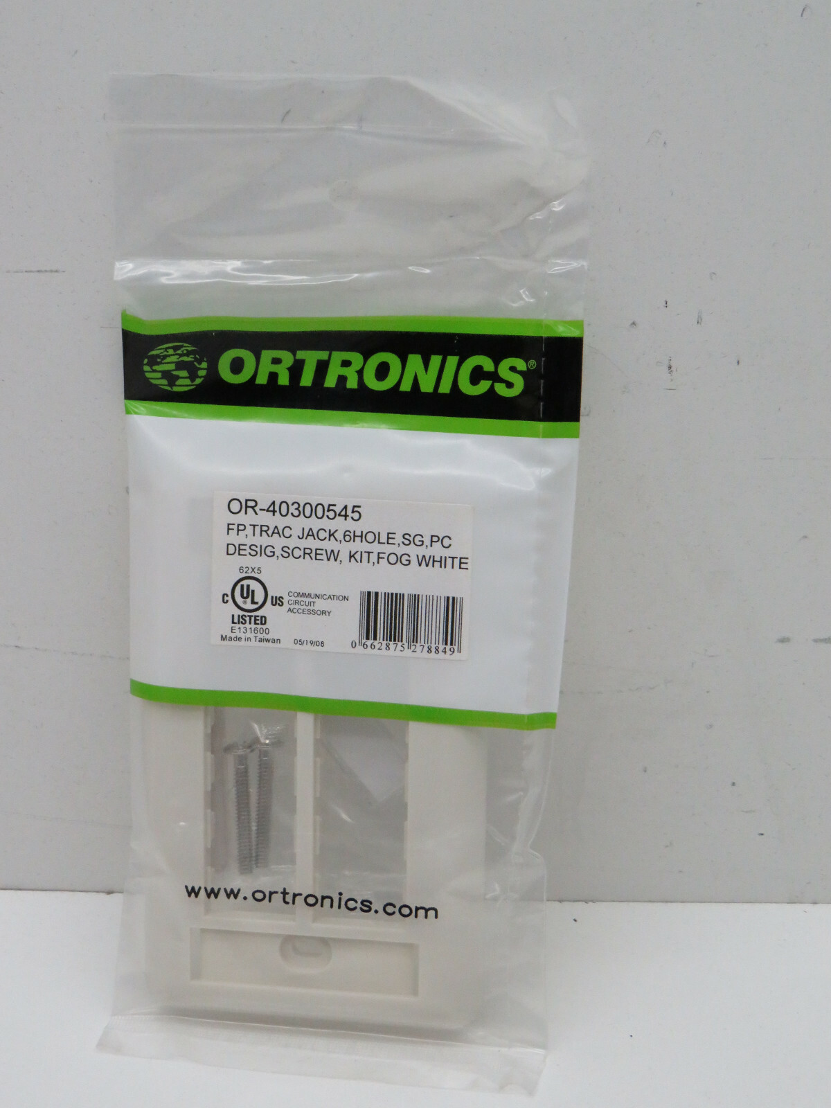 (10-Pack) Ortronics OR-40300545 Trac Jack Faceplate 1-Gang 6-Port Fog White
