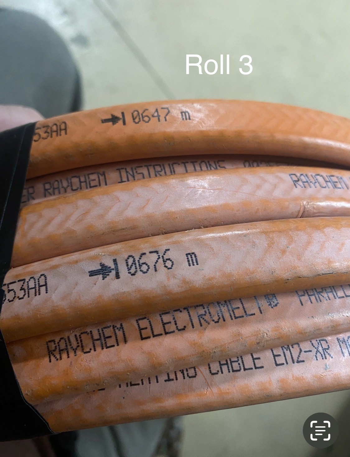 RAYCHEM Cable appr 110ft EM2-XR Self Regulating Wire Heating Cable & De-Ice 3/7