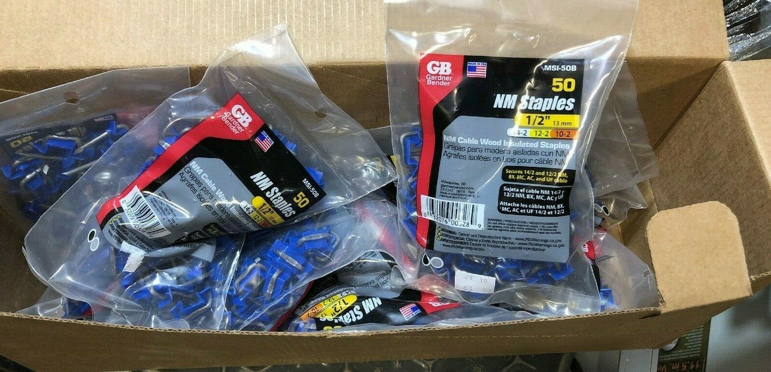 MSI-50B Gardner Bender 10-50 Count Bag 1/2 In Metal Insulated Cable Staples 500