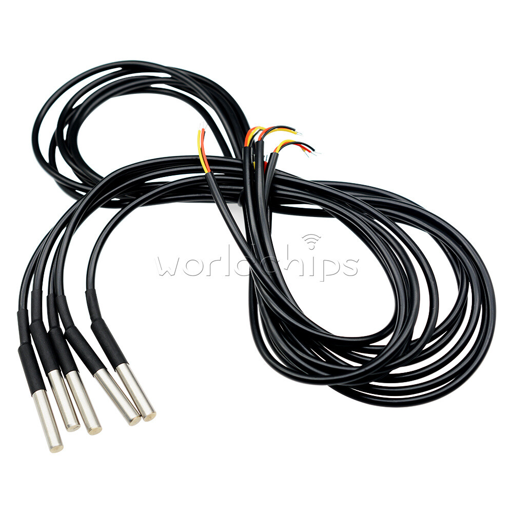 20x 1M DS18B20 Waterproof Digital Humidity Sensor Probe Thermistor Cable NTC