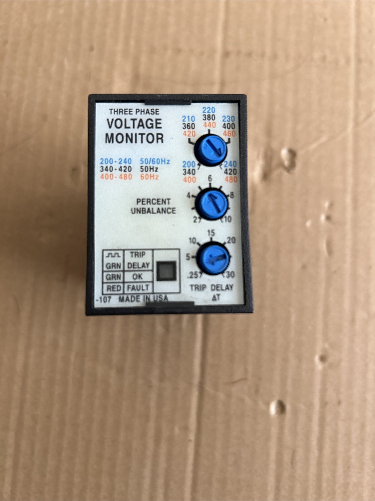 Entrelec SSAC 200-480VAC 10A Three Phase Voltage Monitor P/N: PLMU11