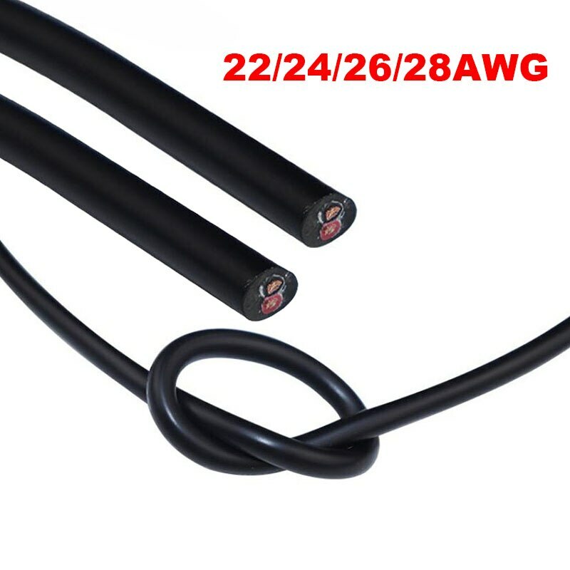 2 Pins DC Power Cable Wire Copper LED Light Strip Extension Cord 22/24/26/28AWG