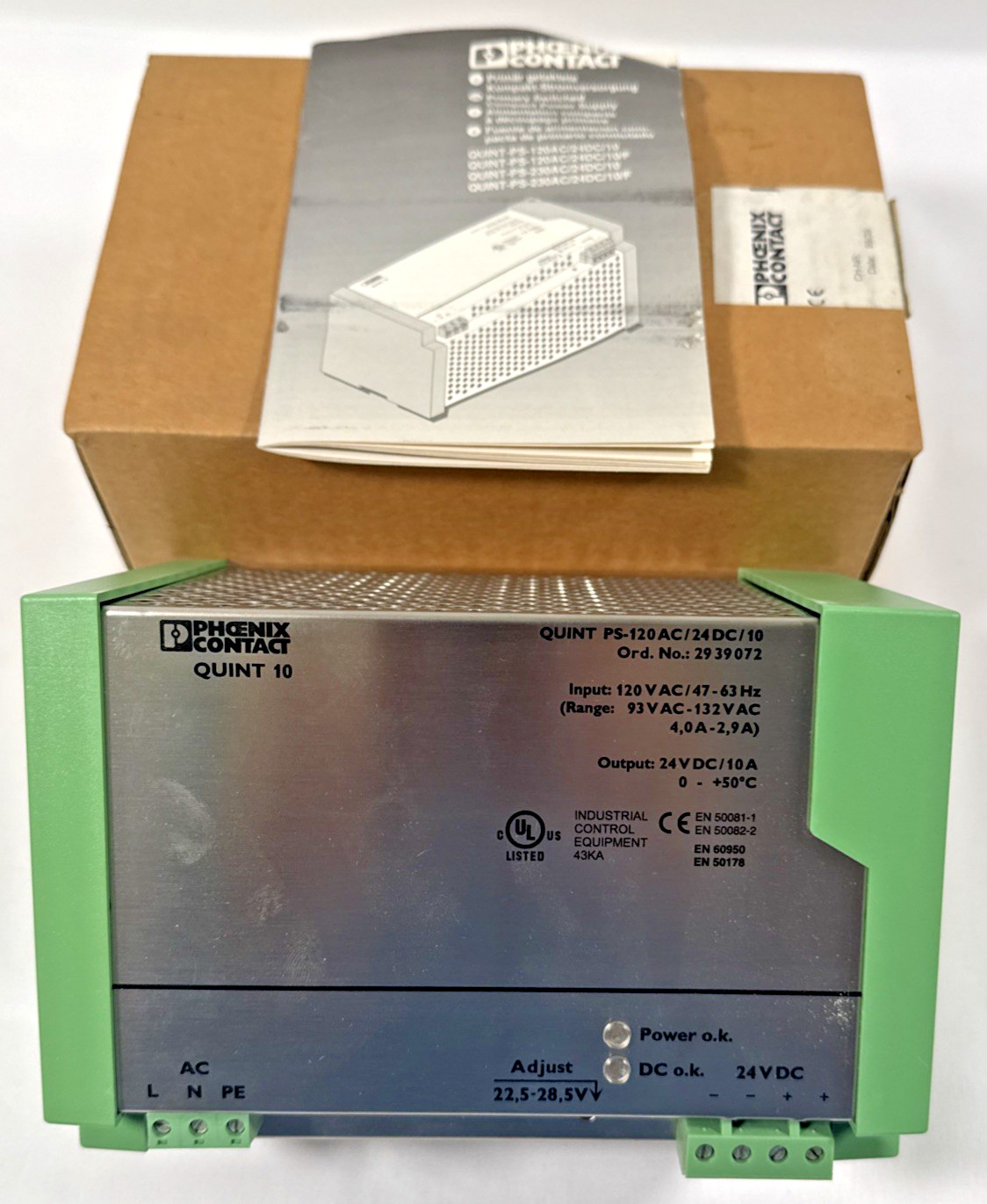 Phoenix Contact QUINT 10 PS‑120AC/24DC 2939072 Power Supply NEW Surplus