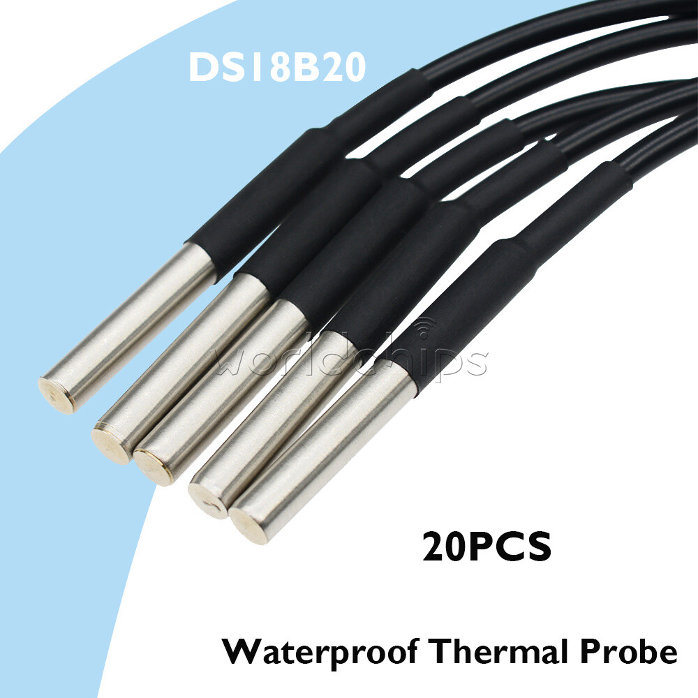 20x 1M DS18B20 Waterproof Digital Humidity Sensor Probe Thermistor Cable NTC