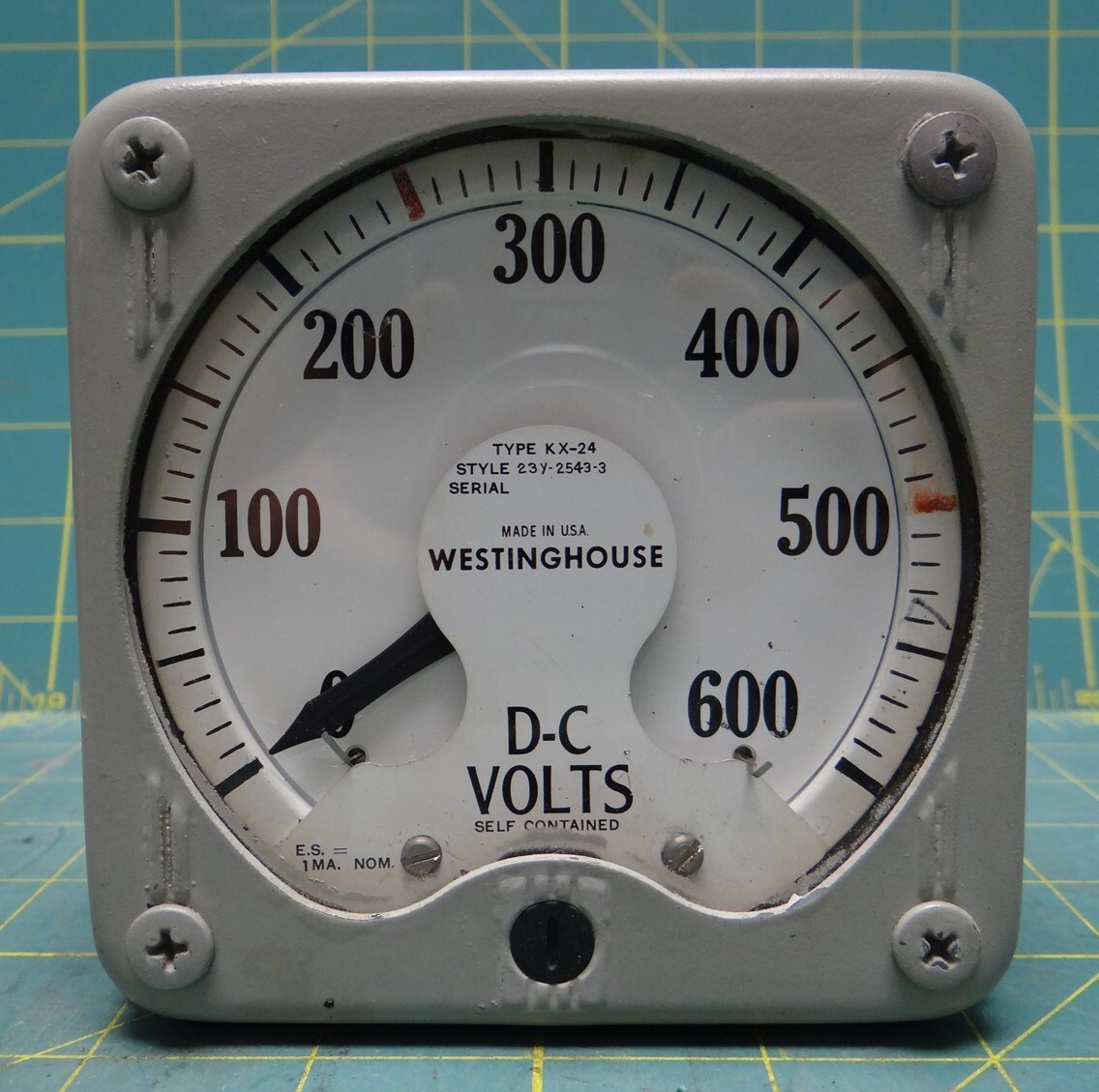 Westinghouse Type KX-24, DC Volt Meter, (0-600 Volts)