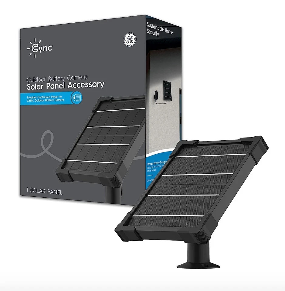 GE Cync Outdoor Solar Panel ,Cable, Mounting Bracket – 93129830 for Cync Camera