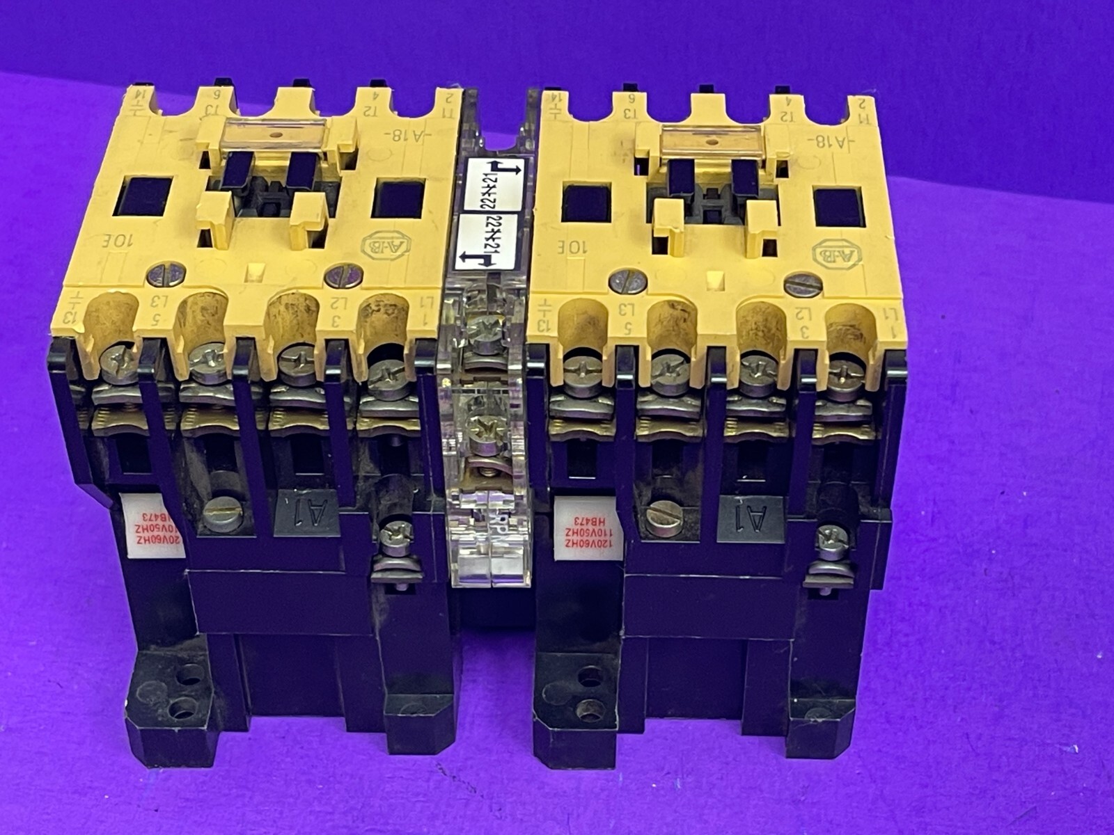 Allen Bradley 100-A18ND3 Ser C Lot of 2 W/ 199-MCA1 Interlock