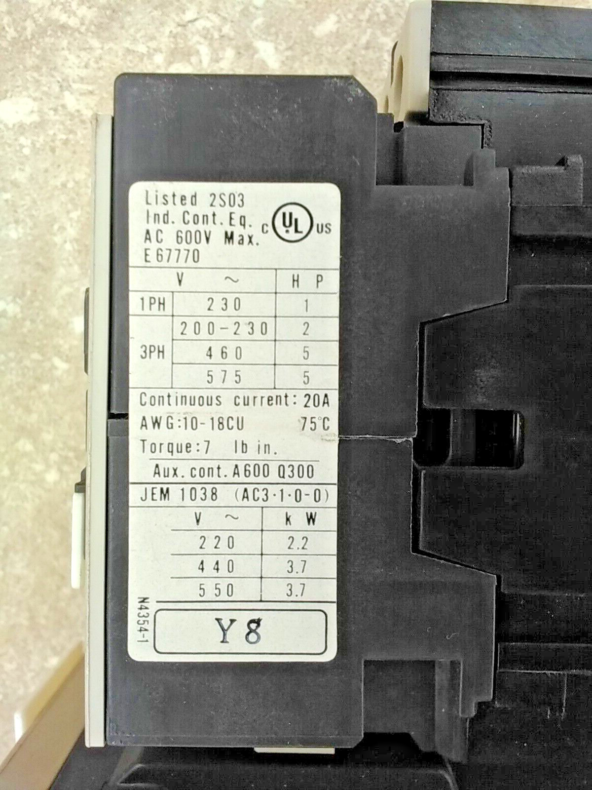 YS1T-RHA25F21PD & YS3N-9FG2 IDEC DIN Rail Thermal Overload Relay