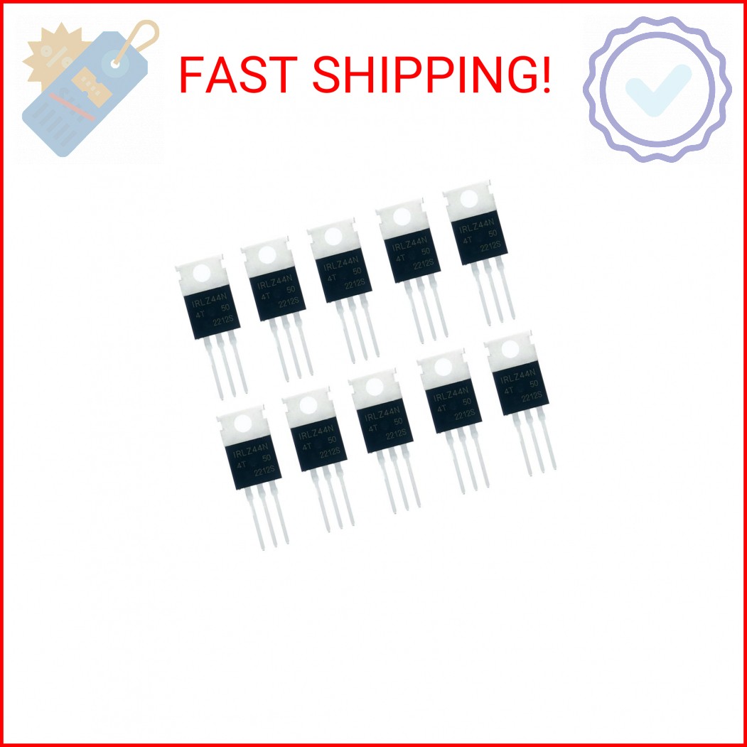 YEGAFE 10Pcs IRLZ44N IRLZ44NPBF 47A 55V TO-220AB Power Mosfet N-Channel