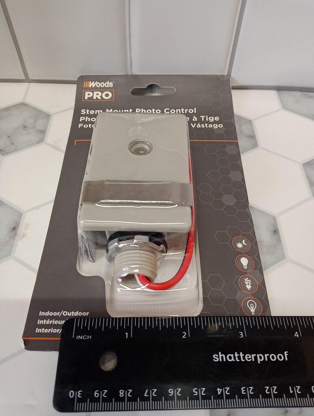Woods PRO Stem-Mount Light Control With Photocell, Outdoor 59410WD Ships FREE!
