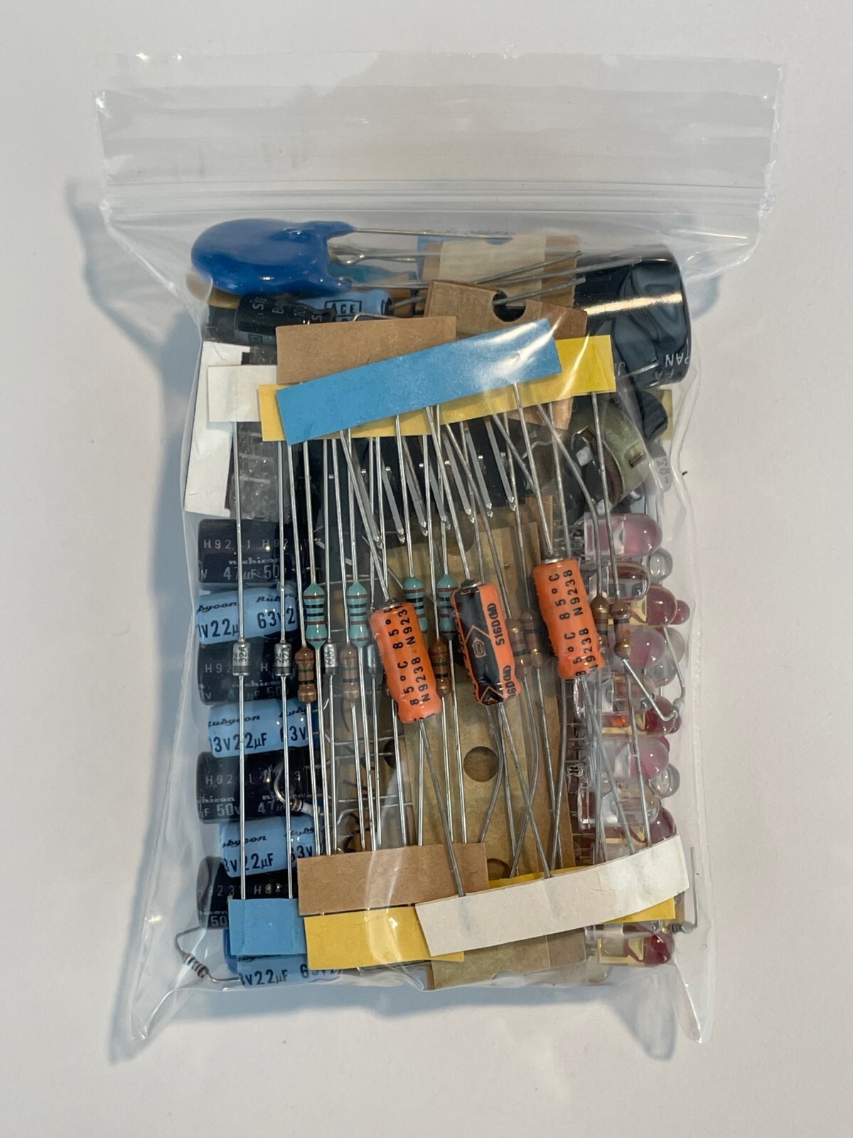 Electronic Component Parts LOT Bag Resistors Caps Switch LED Mixed All NEW SALE!