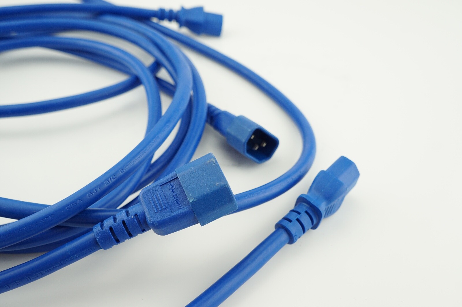 (2) Iron Box IEC 320 Power Cord C14 to C13 Blue 10ft 15A/250V 14 AWG IBX-2806-10