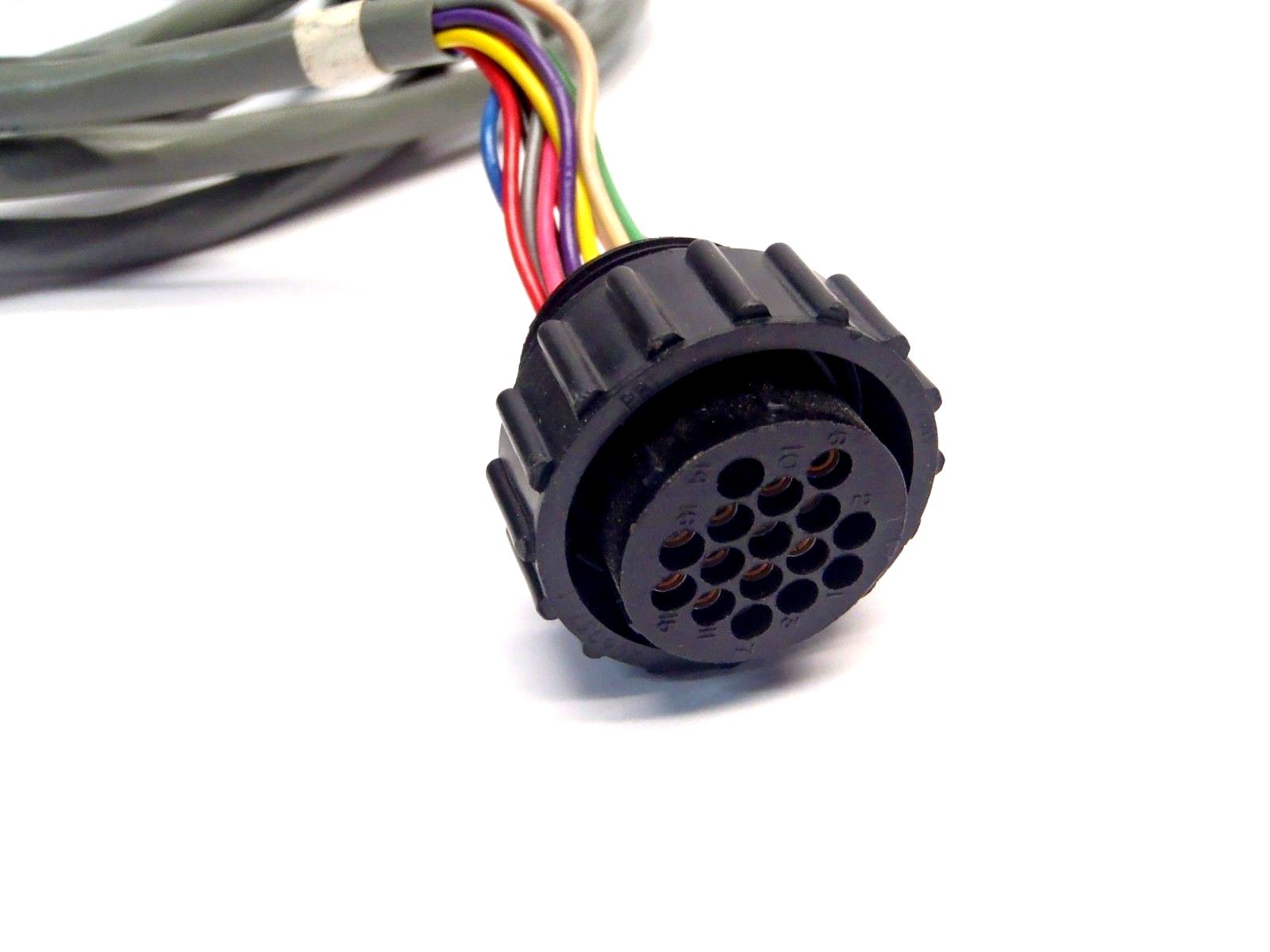 Unbranded 12 Pin Circular to 12-Pin Sqaure Connector 10′ Gray 18AWG Cordset