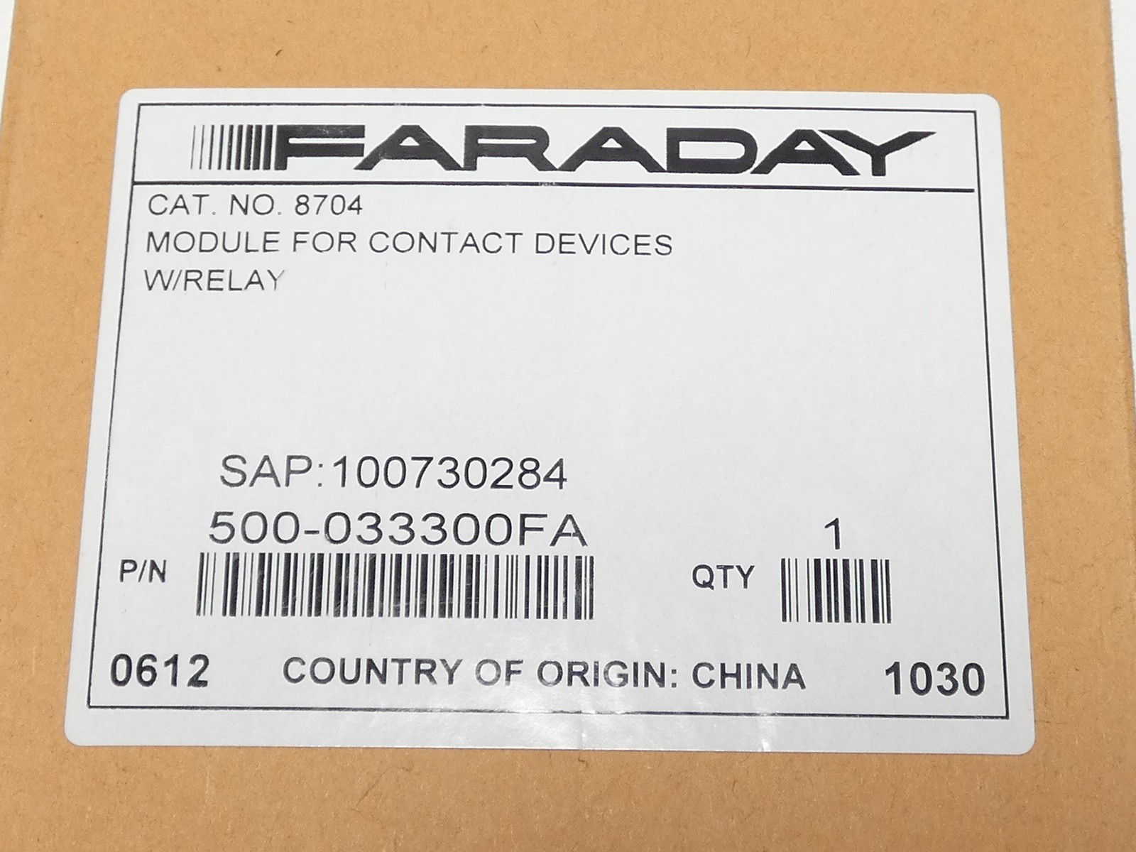 Faraday 8704 500-033300FA Fire Alarm Monitor Interface Module – NEW Surplus!