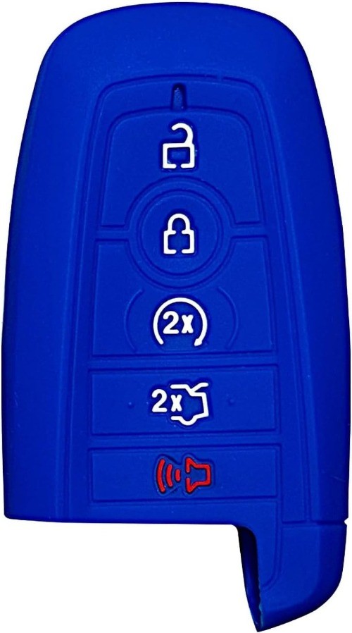 Remote Key Fob Cover Case for 2017-2024 Models, 5-Button Protector Color: Blue