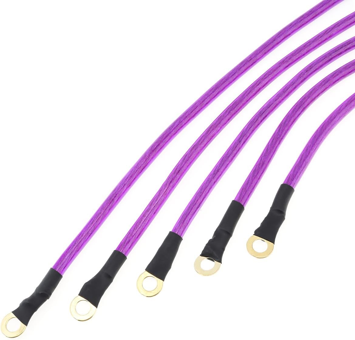 5 Point Car Universal Earth Ground Cables Grounding Wire System Kit Purple