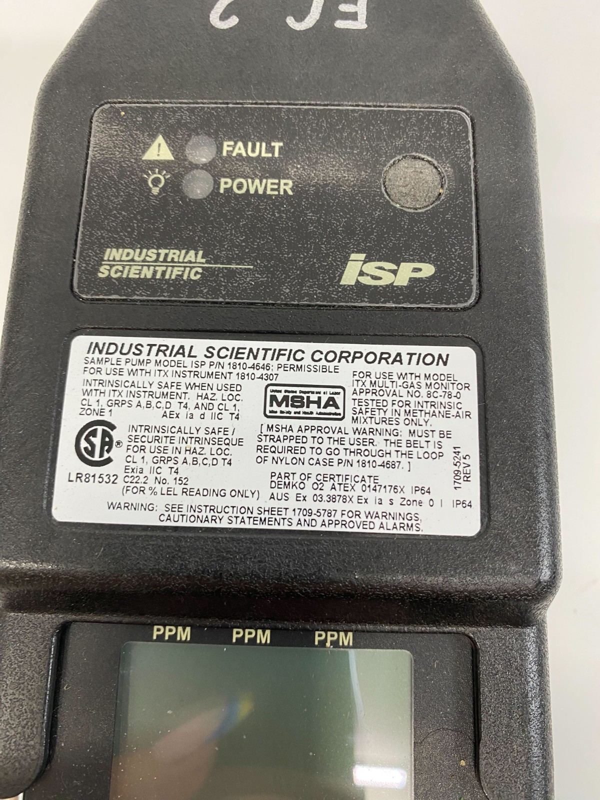 Industrial Scientific Corporation ITX Gas Monitor with ISP Pump
