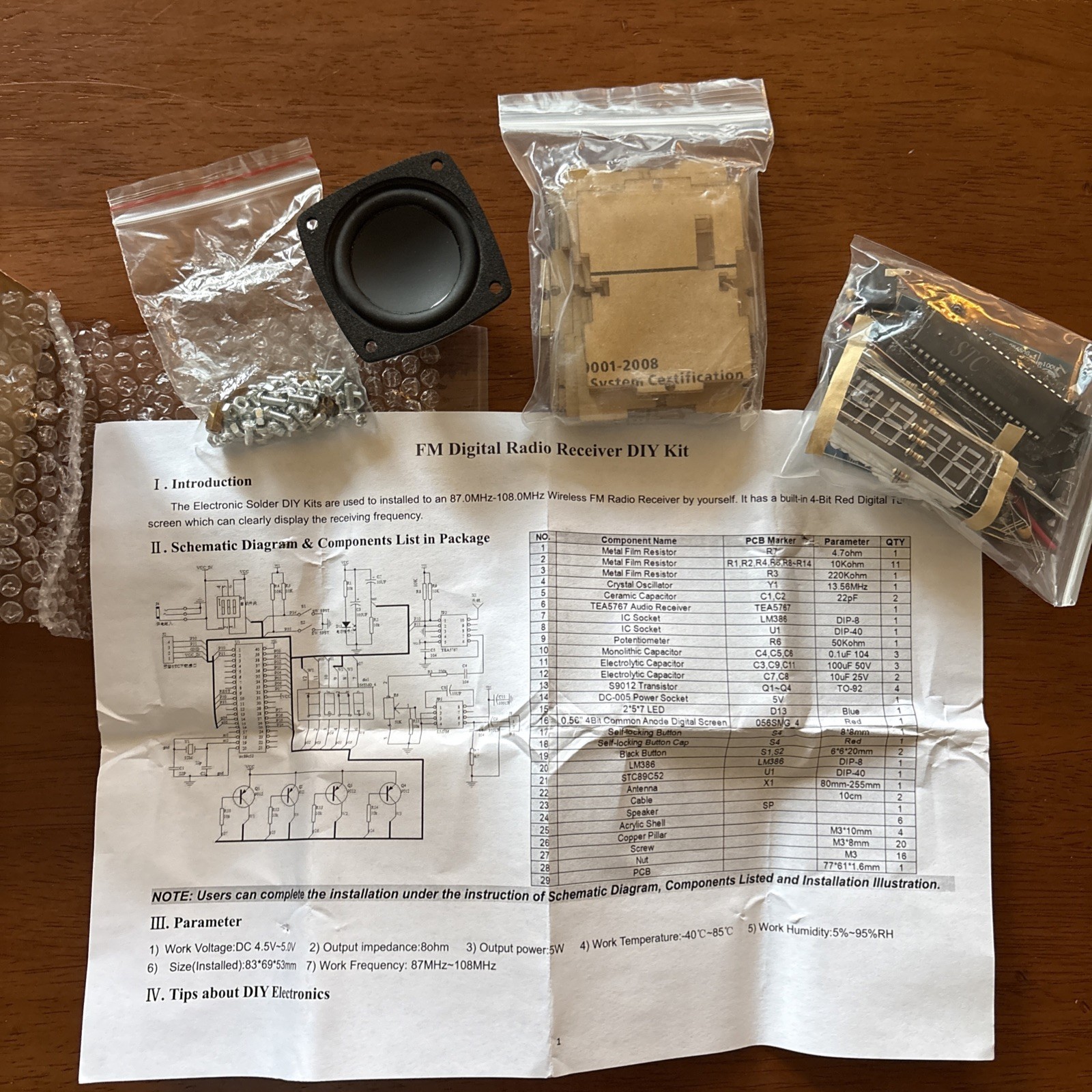 Digital FM Radio DIY Electronic Kits Soldering Practice Learning Kit