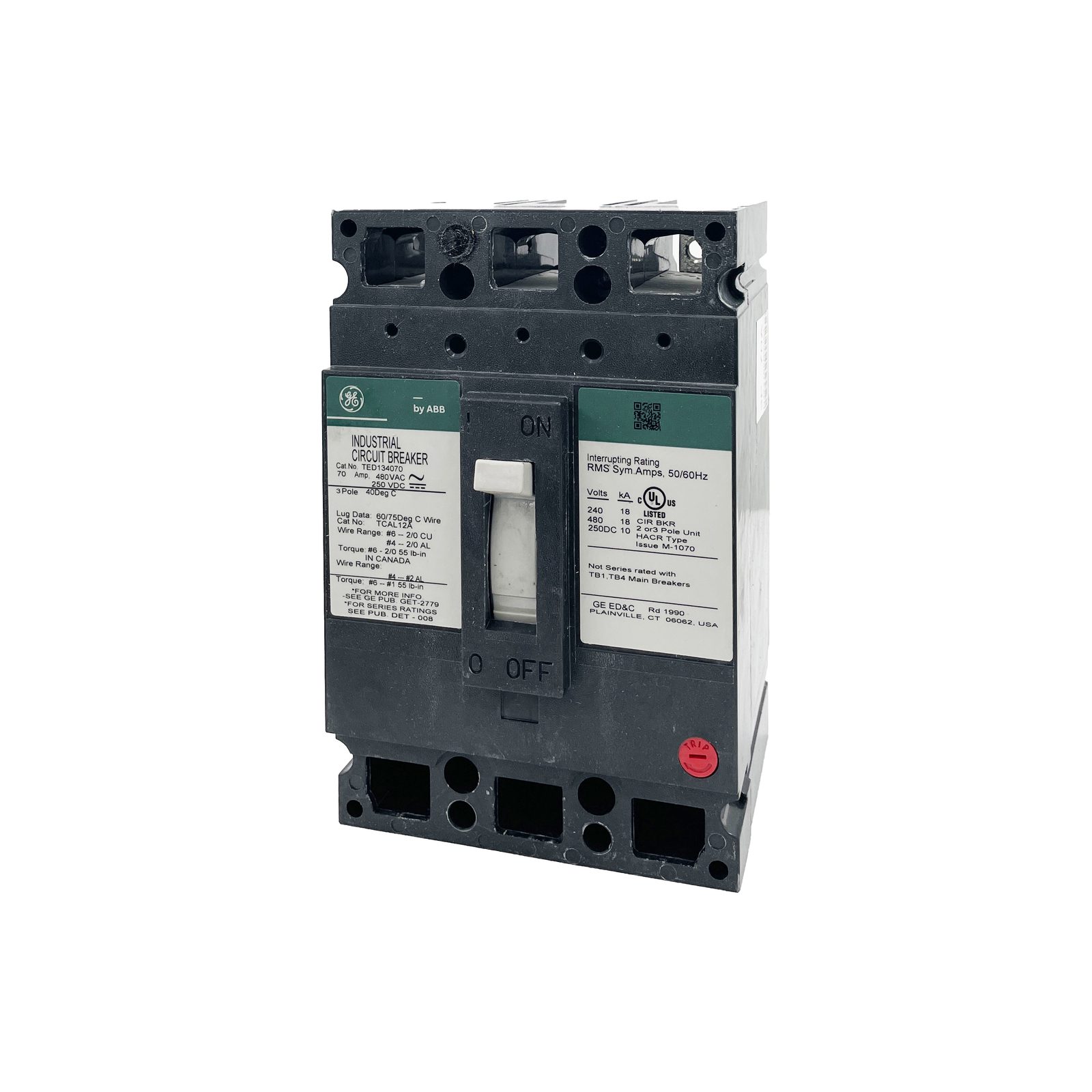 NIB – GE – TED134070 – 3 Pole 480Vac 70A Breaker
