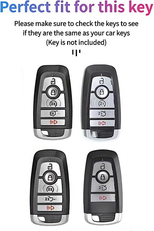Remote Key Fob Cover Case for 2017-2024 Models, 5-Button Protector Color: Blue