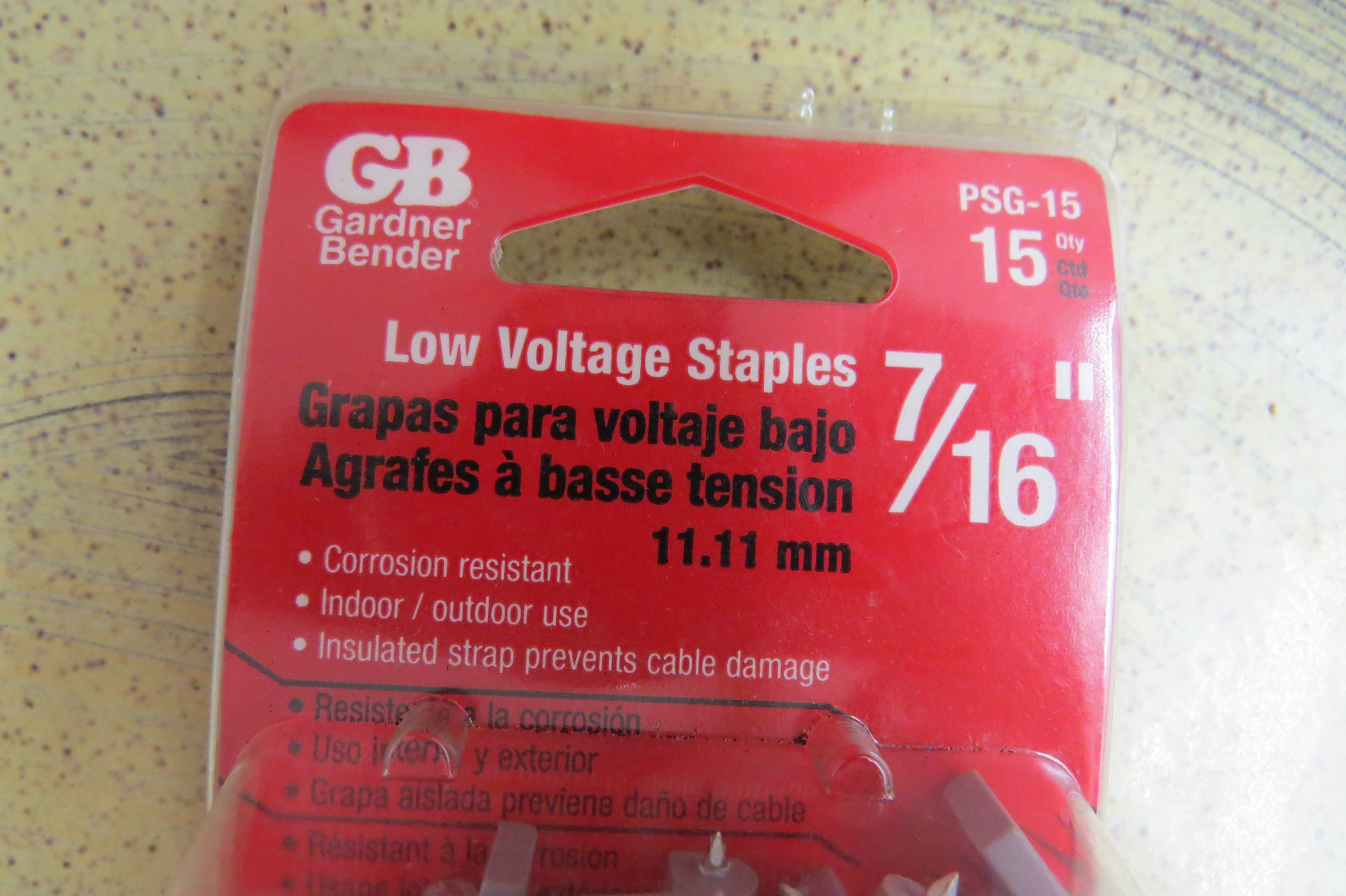 Gardner Bender PSG-15, Low Voltage Staples, 7/16″ pkg of 15