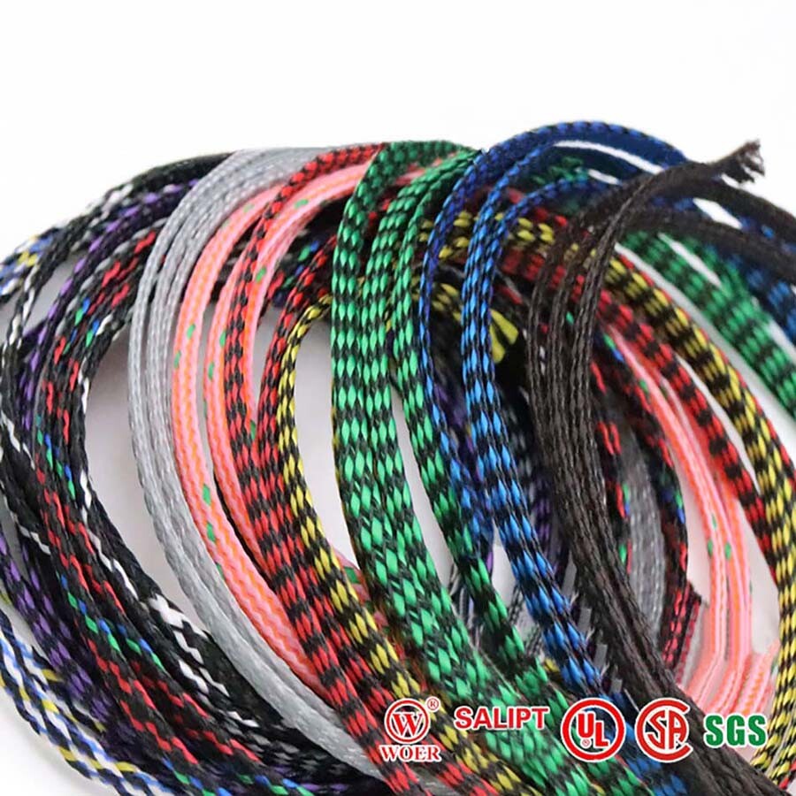 Φ4mm/8mm/12mm PET&PP Cotton Yarn Mixed Braided Cable Sleeving/Harness/Sheathing
