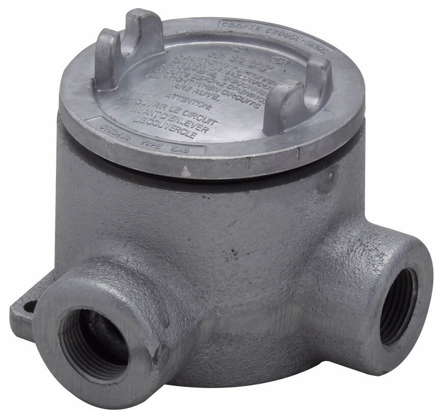Crouse-Hinds EABL26, (2) 3/4″ Hub, Iron, Explosionproof Conduit Outlet Box, 1pc