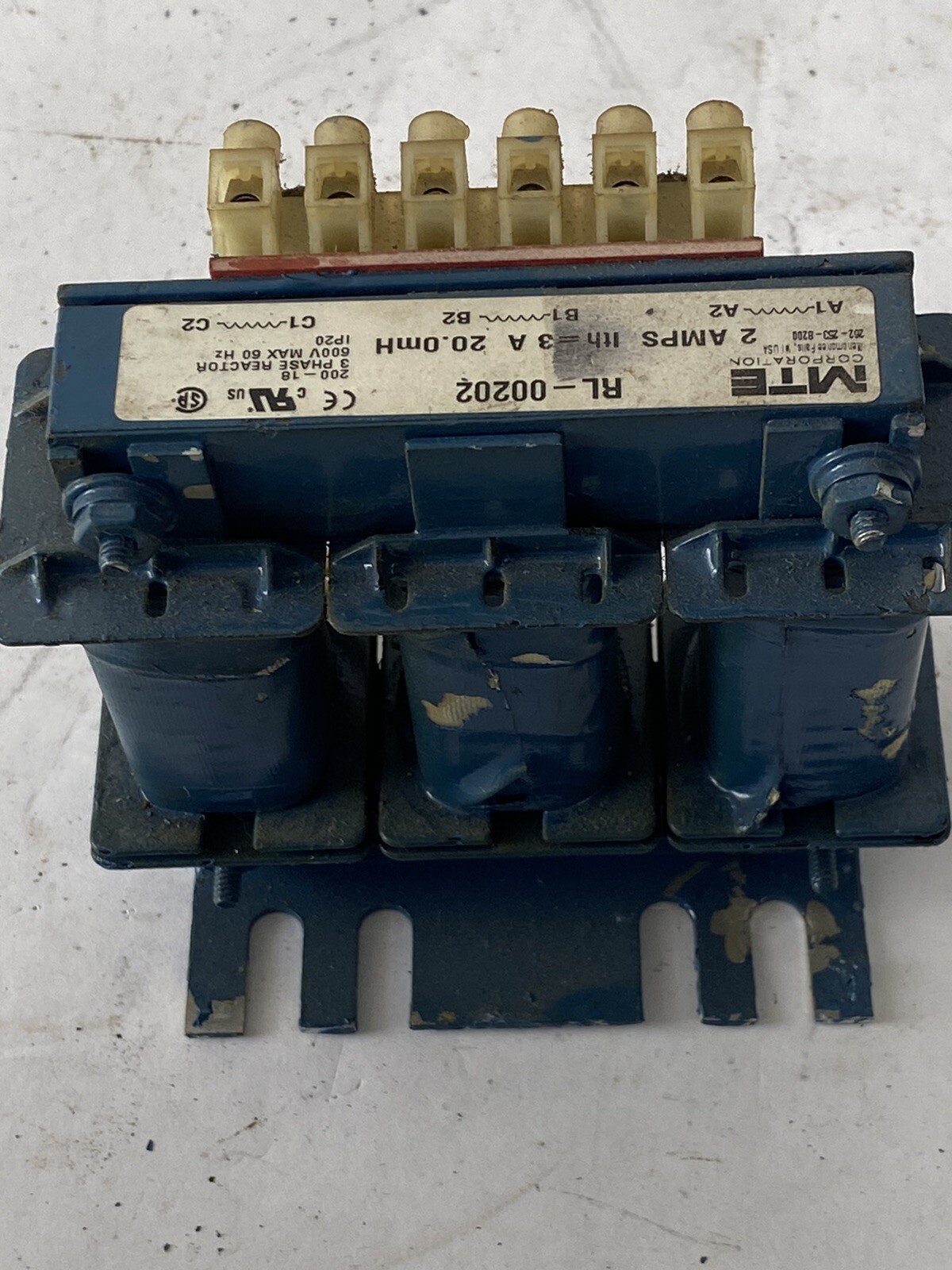 MTE RL-00202 Line Reactor 2A 20.0mH 3 Phase 600Vmax