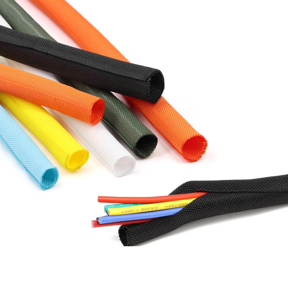 Split Braided Sleeving Tube Cable Wire Flame Retardant Insulation Sheath 5-60mm