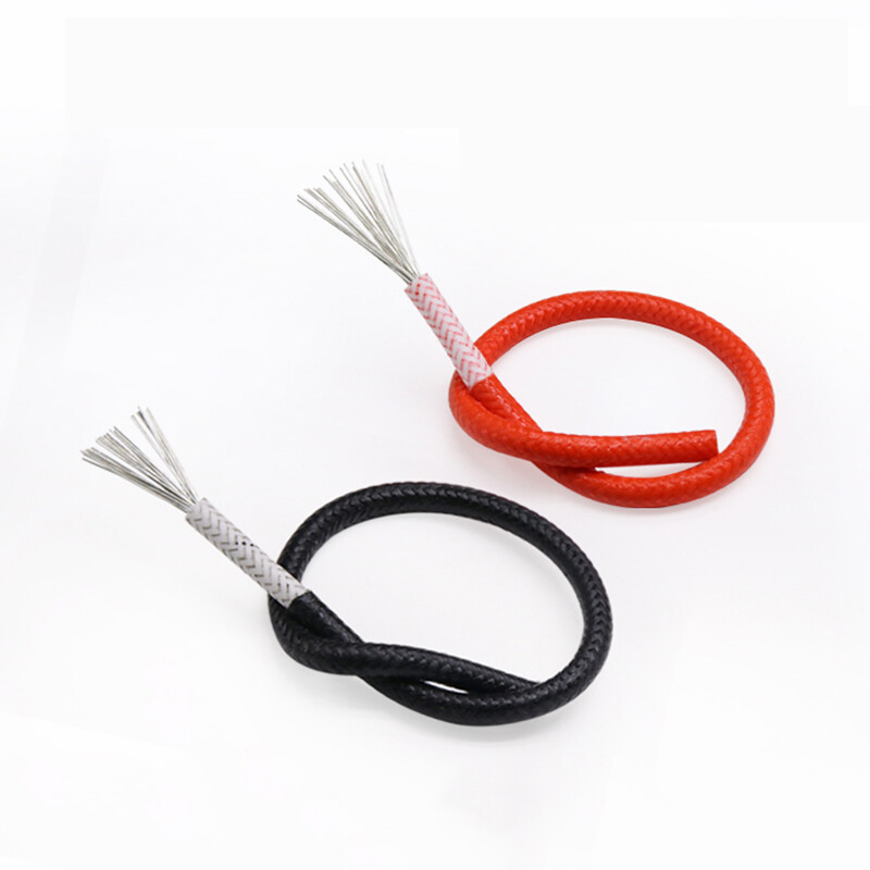 Silicone Rubber High Temp 250℃ Cable Fiberglass+Resin Braided Tinned Copper Wire