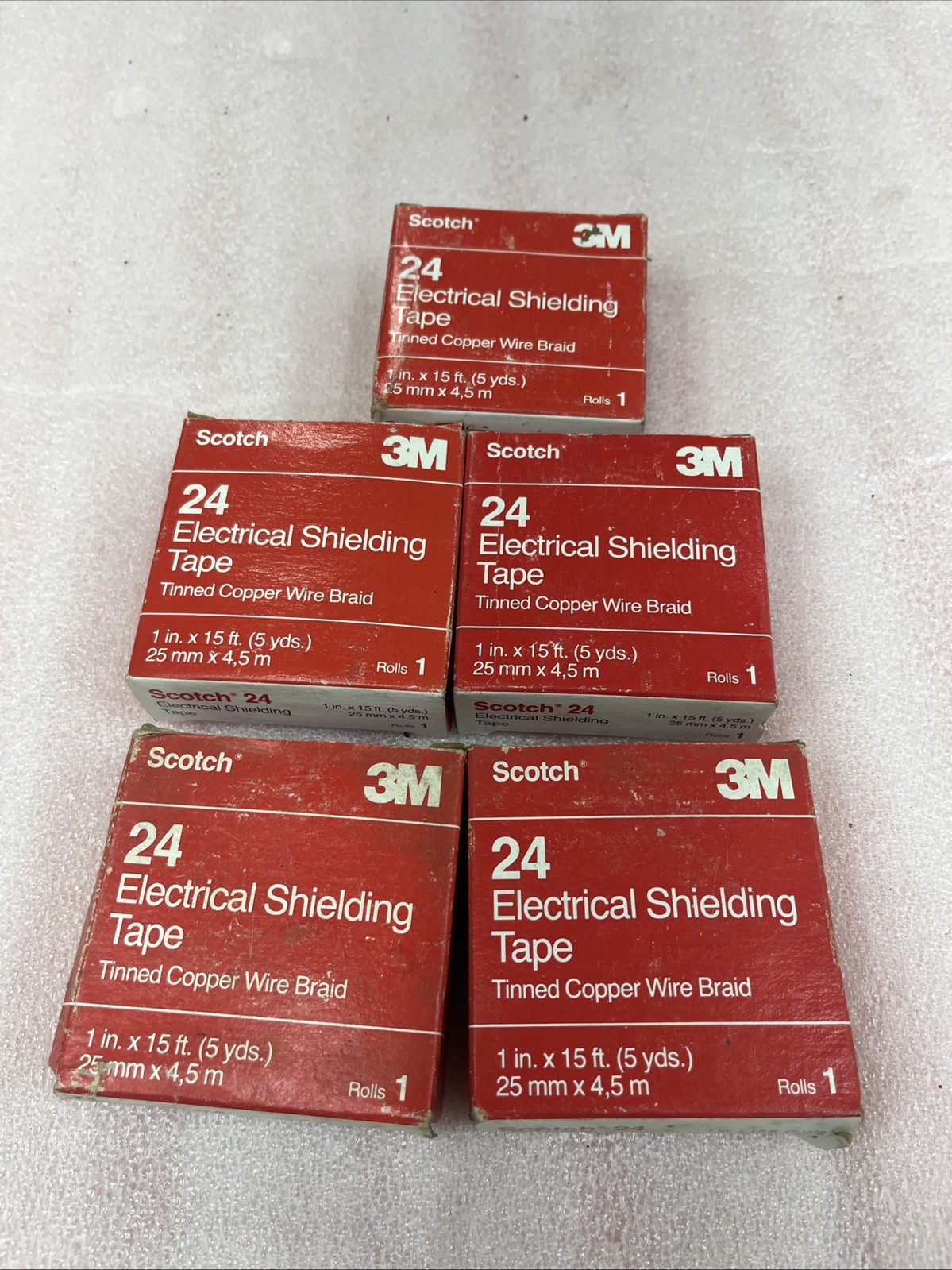 3M SCOTCH 24 ELECTRICAL SHIELDING TAPE 1 INCH x 15 FOOT TINNED COPPER WIRE BRAID