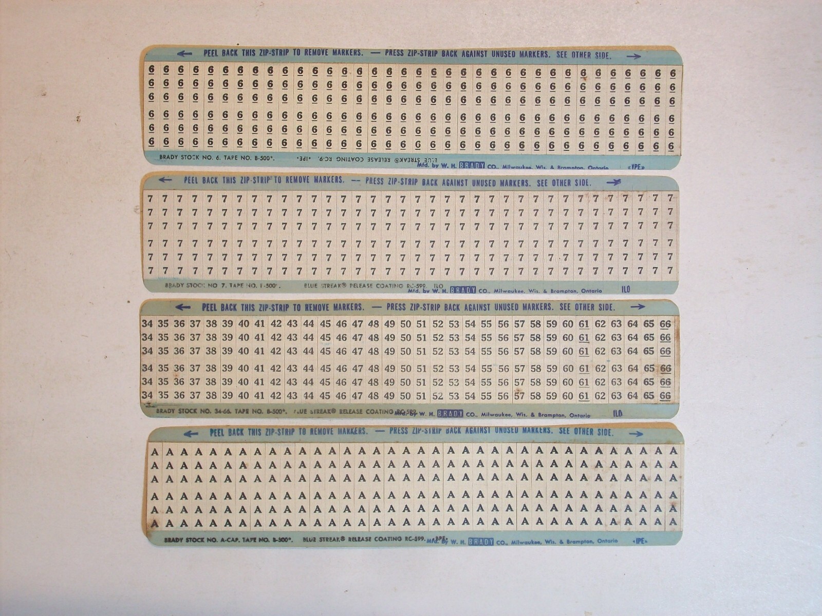 Electric BRADY WIRE MARKERS PERMA-CODE DISPENSER CARDS VINTAGE YELLOW BOX NOS