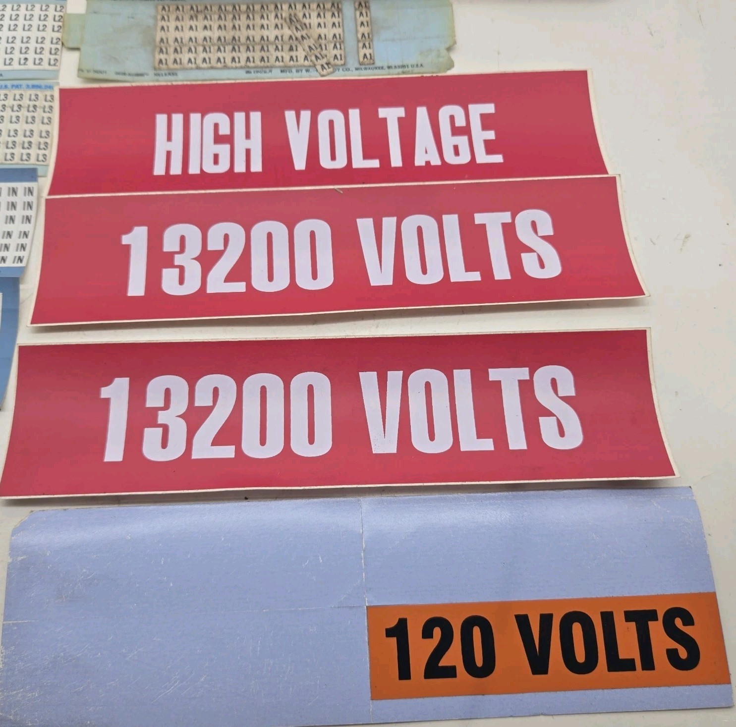 Vintage Brady Electrical Wire Marker Lot Conduit Voltage Labels High Voltage (82