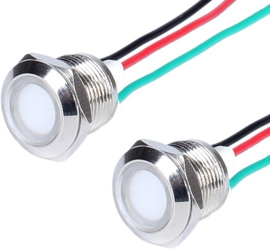 12mm 12V 24V Metal 2 Color LED Indicator Light