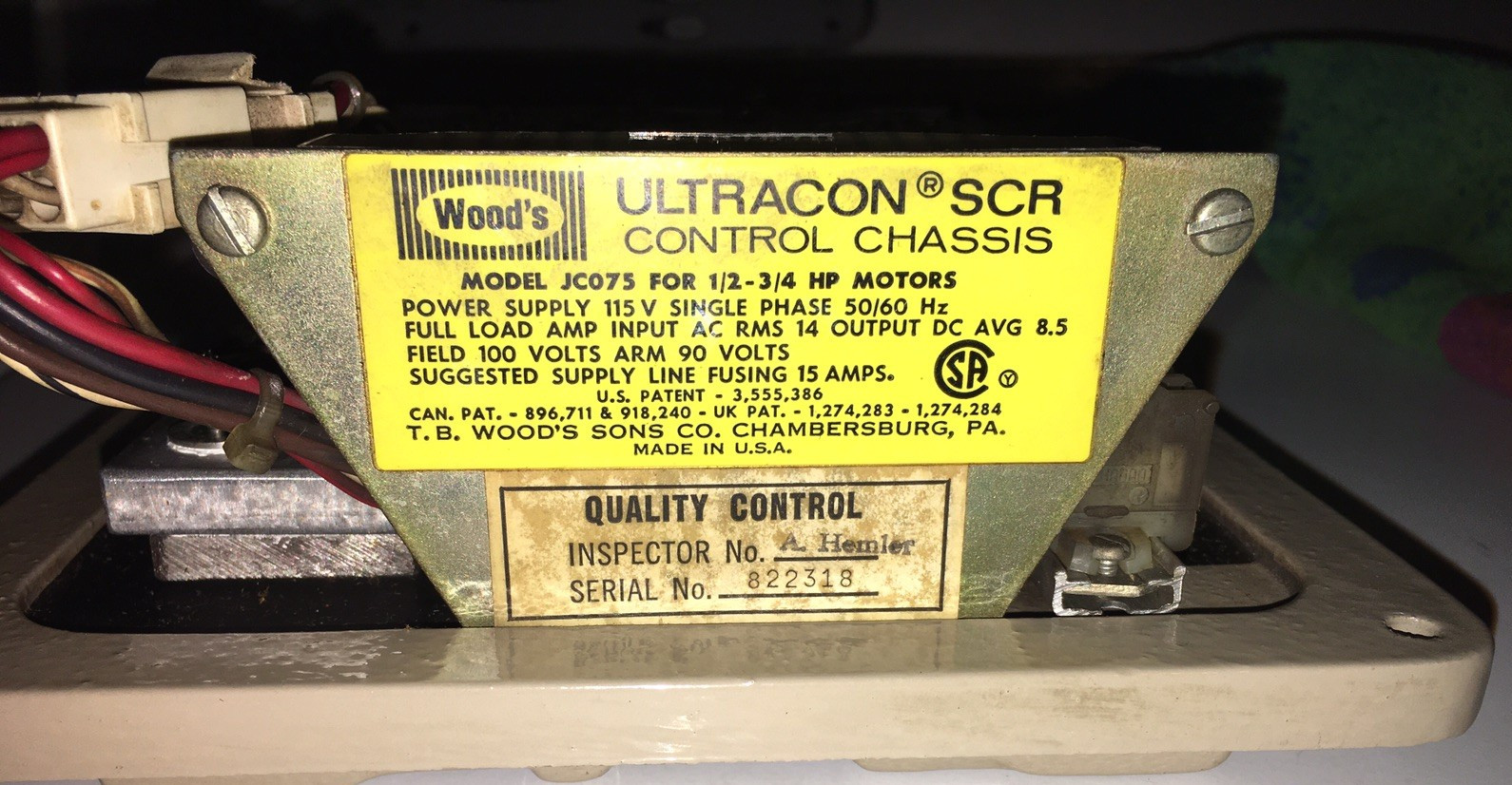 Refurbished Wood’s Ultracon SCR Control Chassis in original box