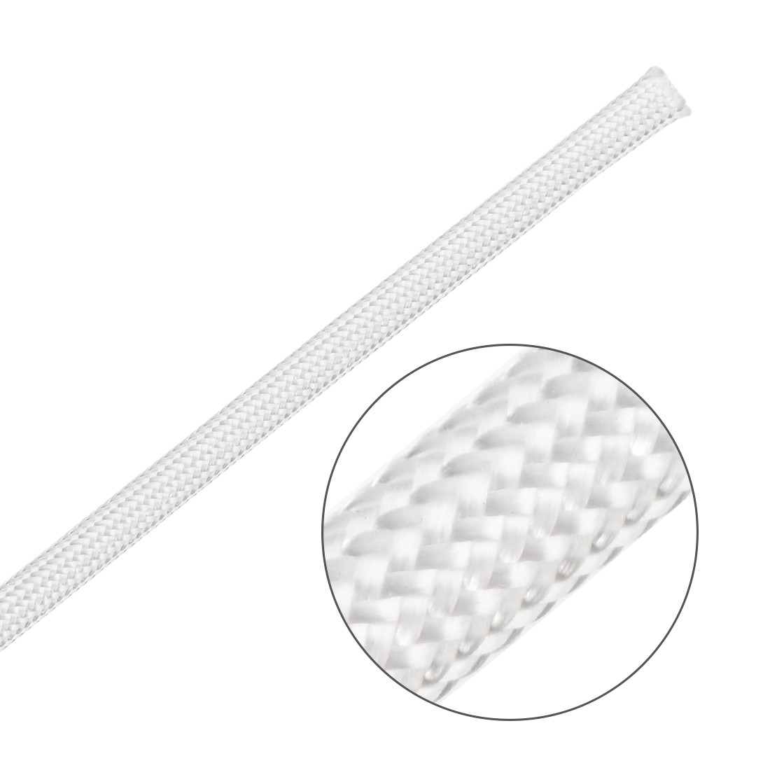16.4Ft-3mm Insulation Cable Protector High TEMP Fiberglass Sleeve White