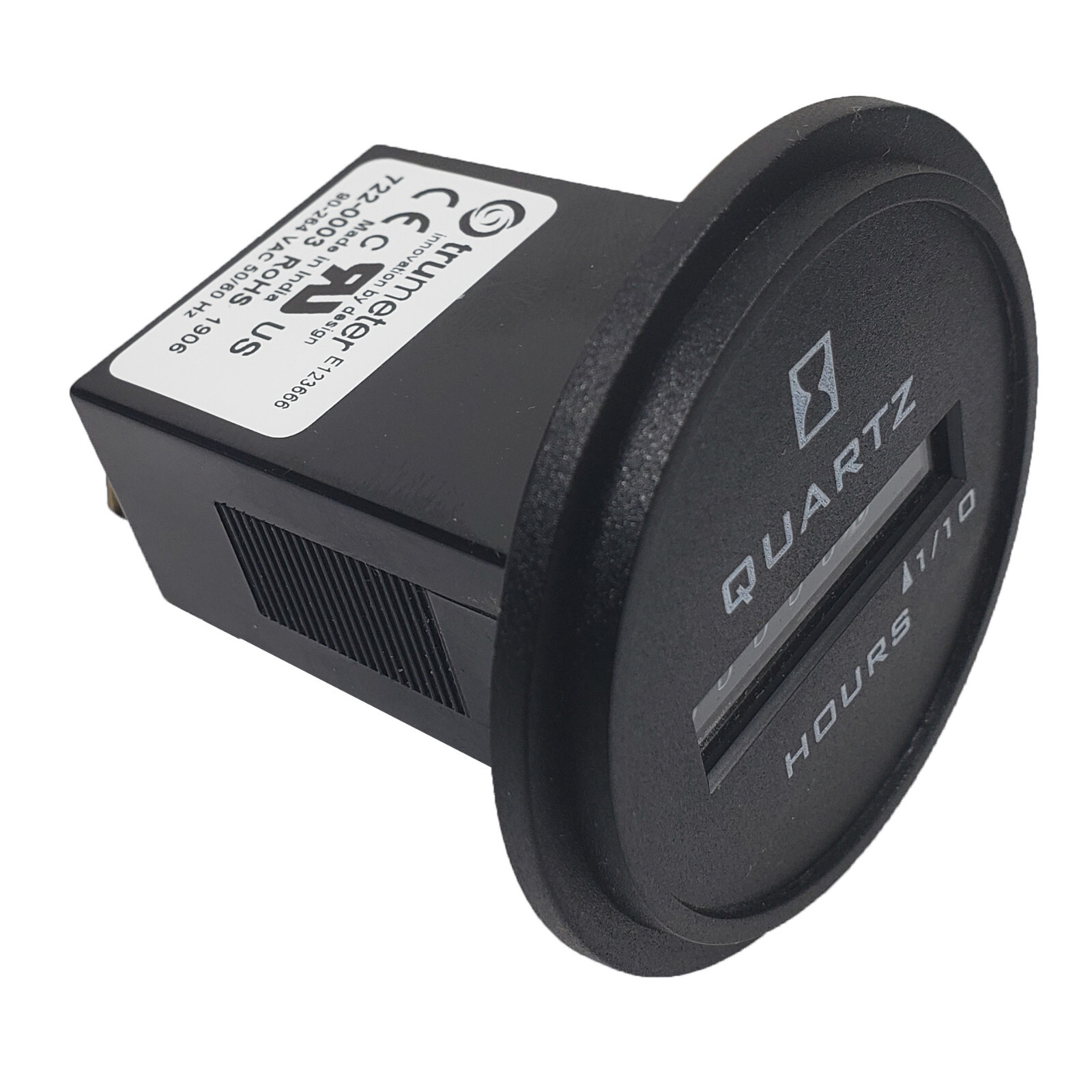 Hour Meter 2″ Round Flush Panel Mount 90-264VAC, TruMeter 722-0003 for Generator