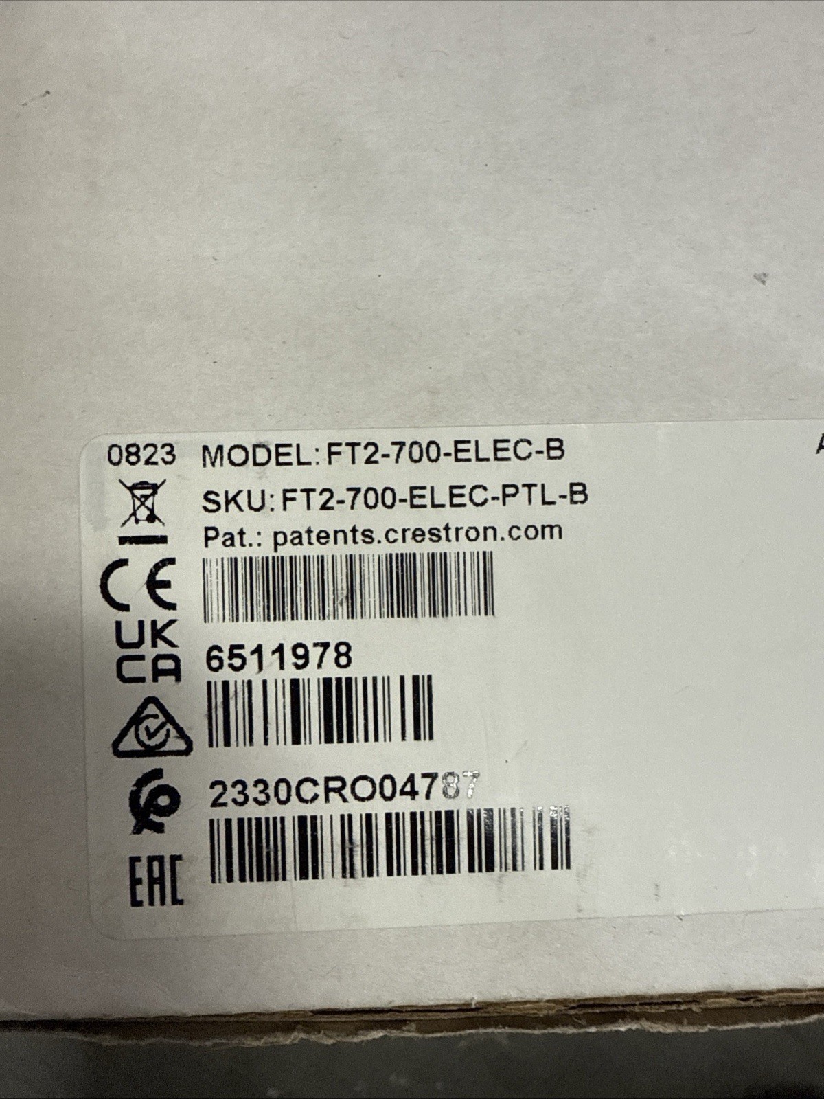 Crestron FT2-700-ELEC-B FlipTop FT2 Series Cable Mgmt w/ F2TA-CP-RJ45 Module