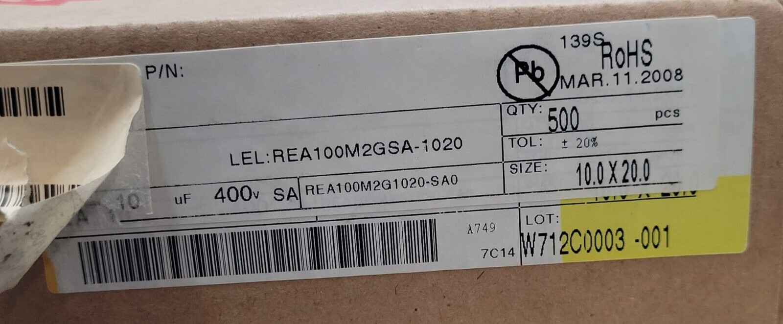 BRAND NEW (10 PCS) REA100M2GSA1020 LELON
