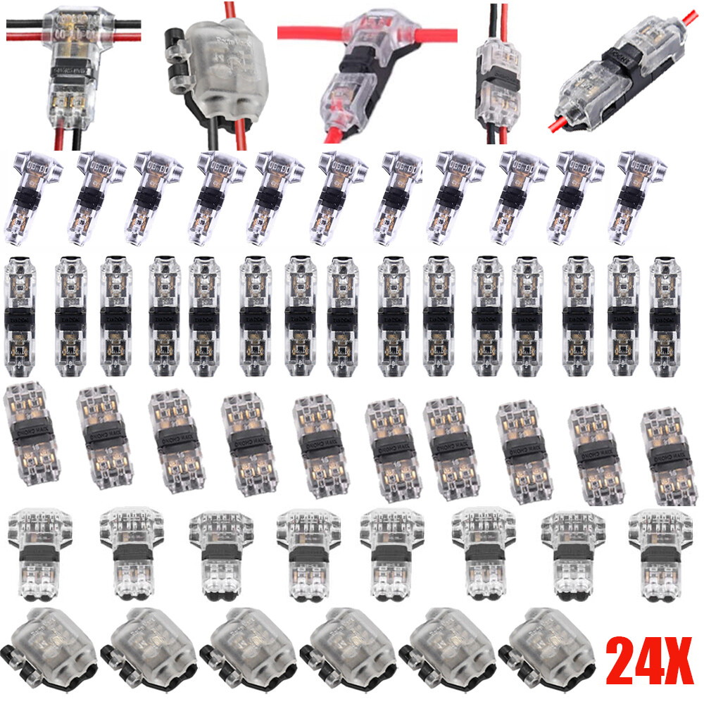 24X Low Voltage Wire Connectors Quick Solderless Wire Splice Connector 1/2/3 Way