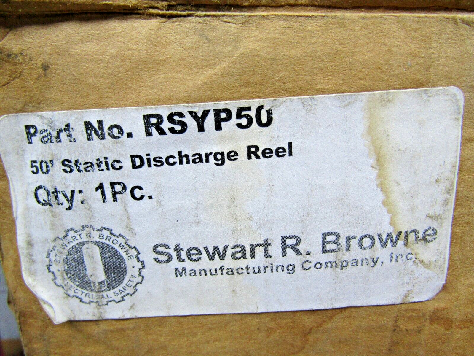 🔥NEW STEWART R. BROWN 50′ STATIC DISCHARGE REEL 50 FEET RSYP50