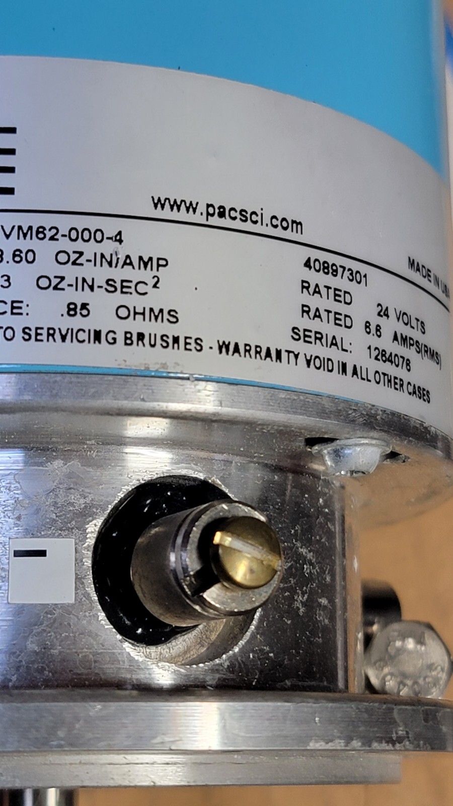 PACIFIC SCIENTIFIC 45VM62-000-4 Servo motor 8,60 OZ-INAMP 24V 5,6A NEW FREE SHIP