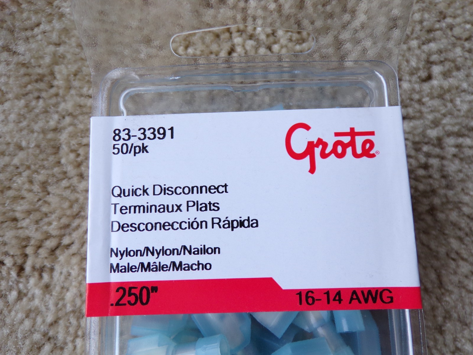 Grote 83-3391 Male Term 16-14Ga 50/Pk @d2