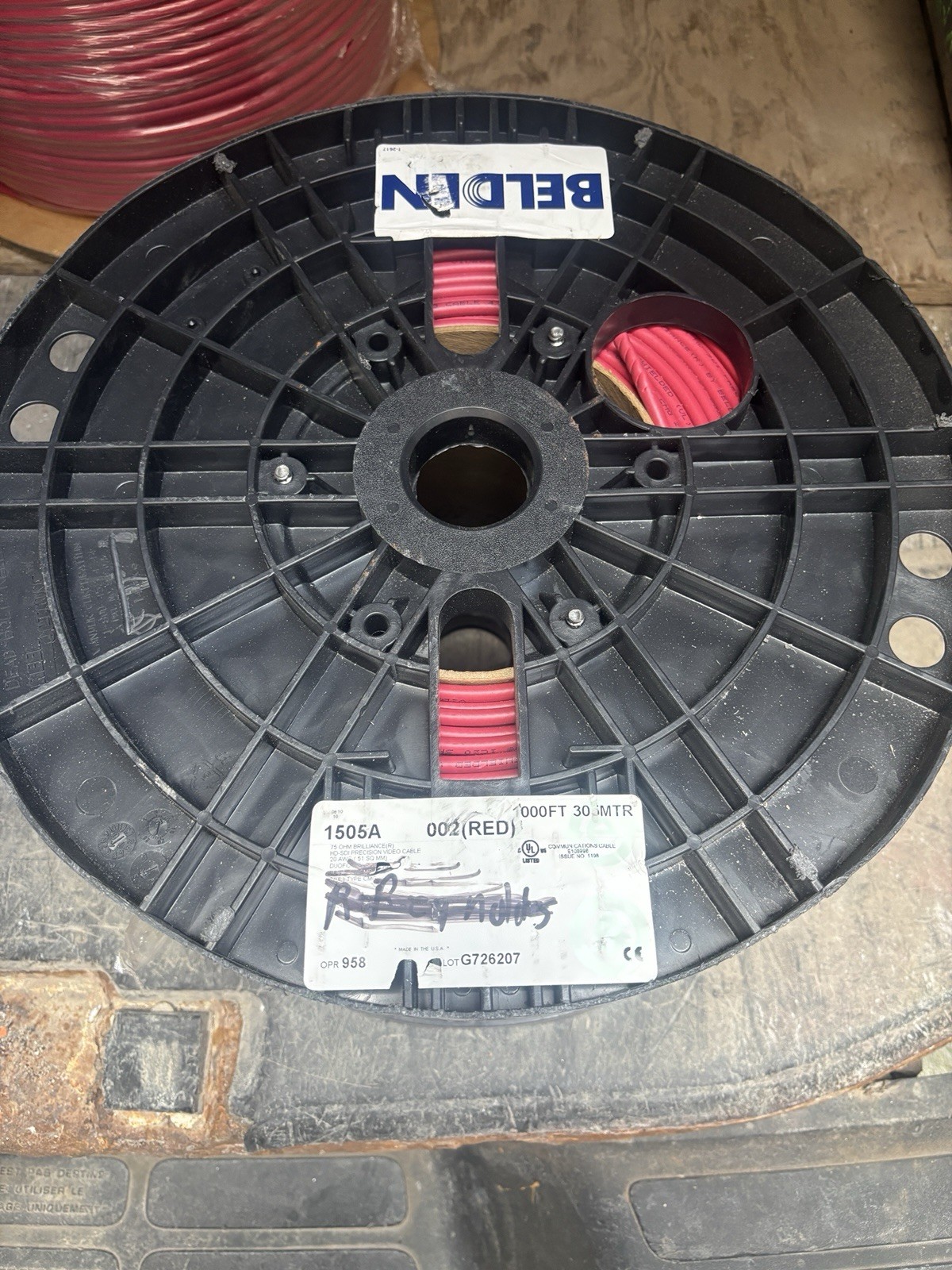 1000′ Spool – Belden 1505A – RED BRAND New
