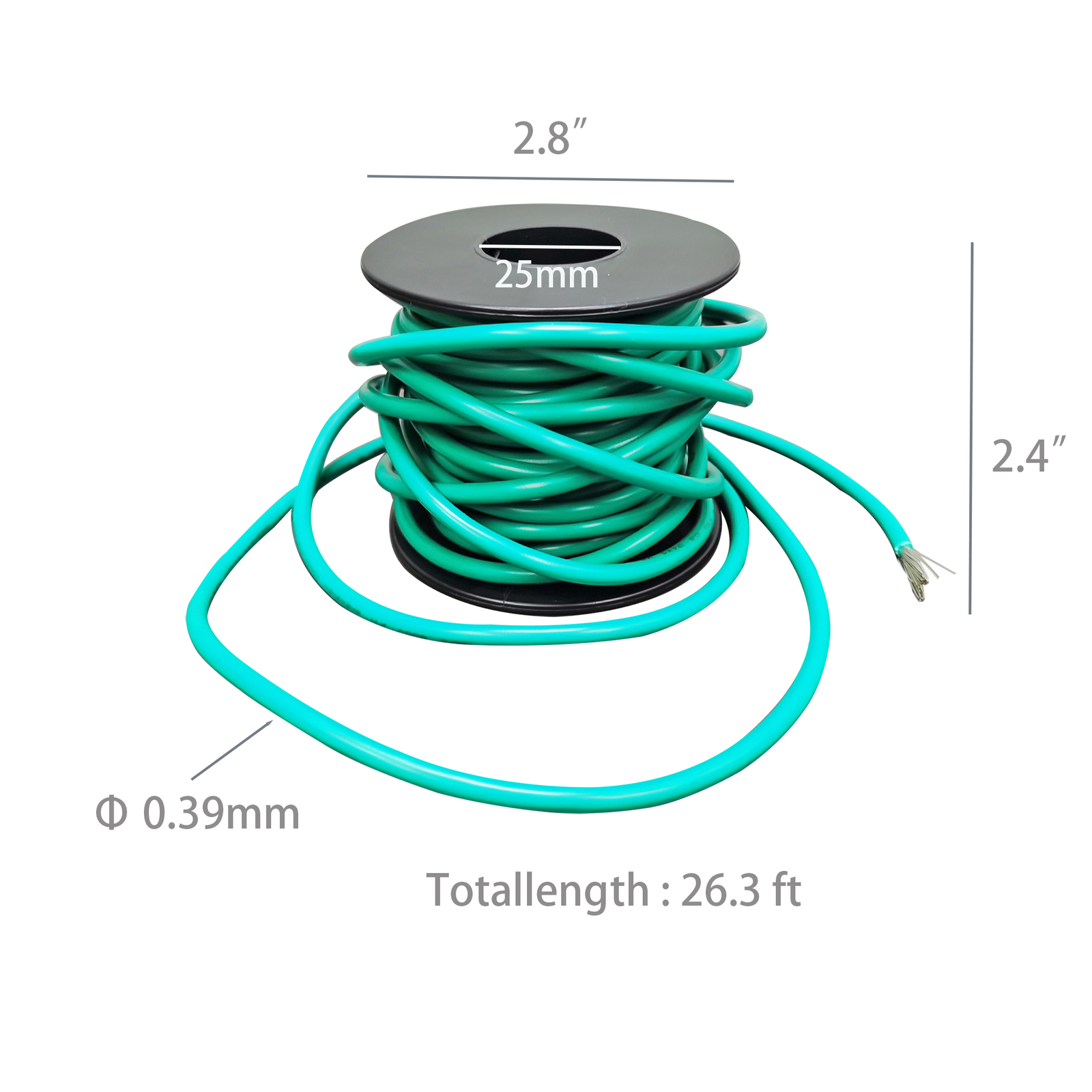 12AWG Tinned Copper Wire (Green), 26.25Ft Flexible 65-Stranded Electrical Wire
