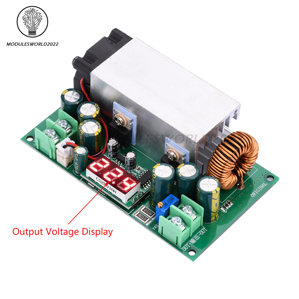 DC-DC 12~80V to 2.5~50V 20A Adjustable Buck Step-Down Module with Display 600W