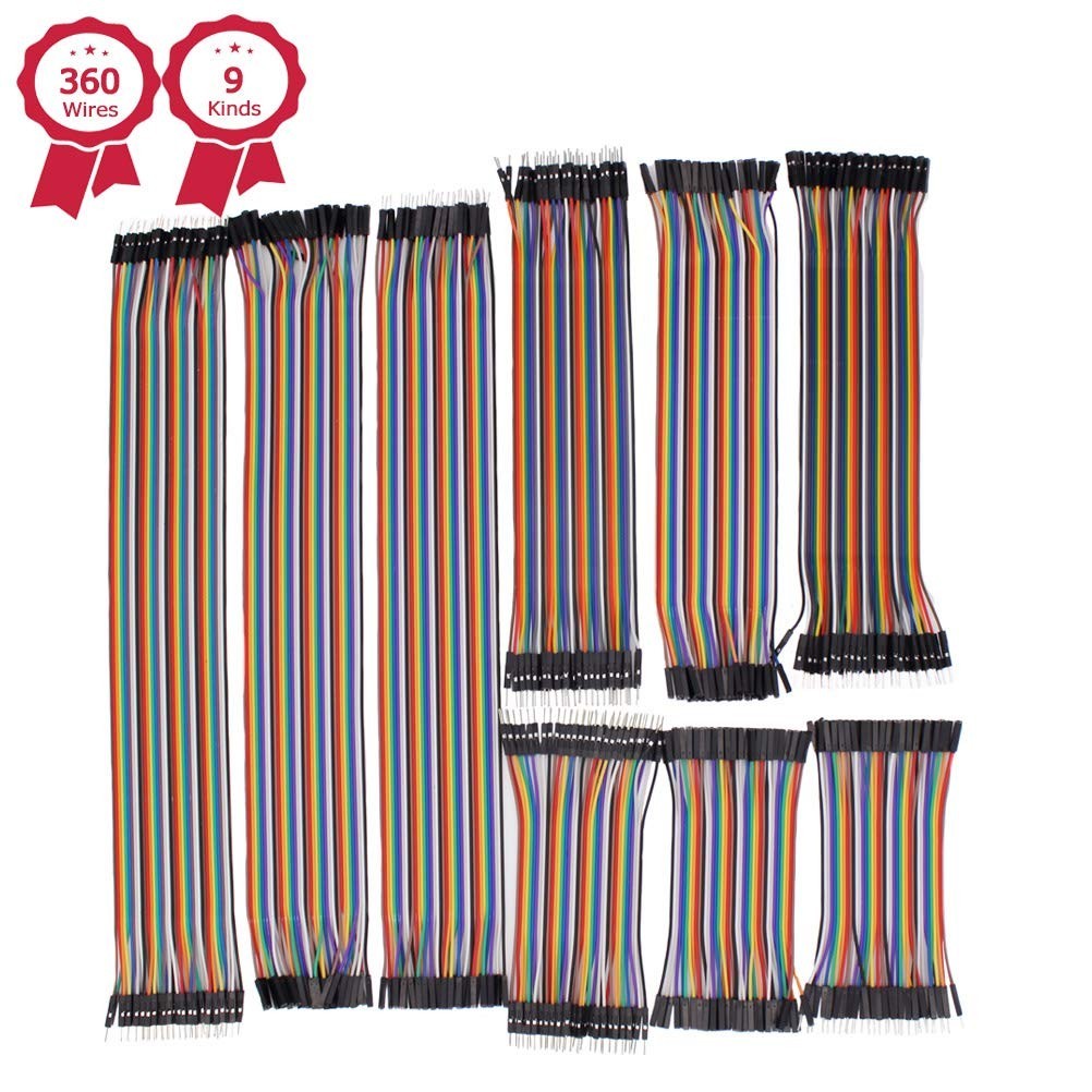 360-Pc Multicolor Jumper Wires Kit – 30/20/10cm Dupont Cables for Arduino & Rasp
